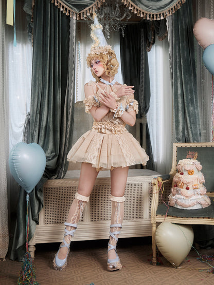 Cream Lace Layered Skirt Pants | Rococo Bloomers