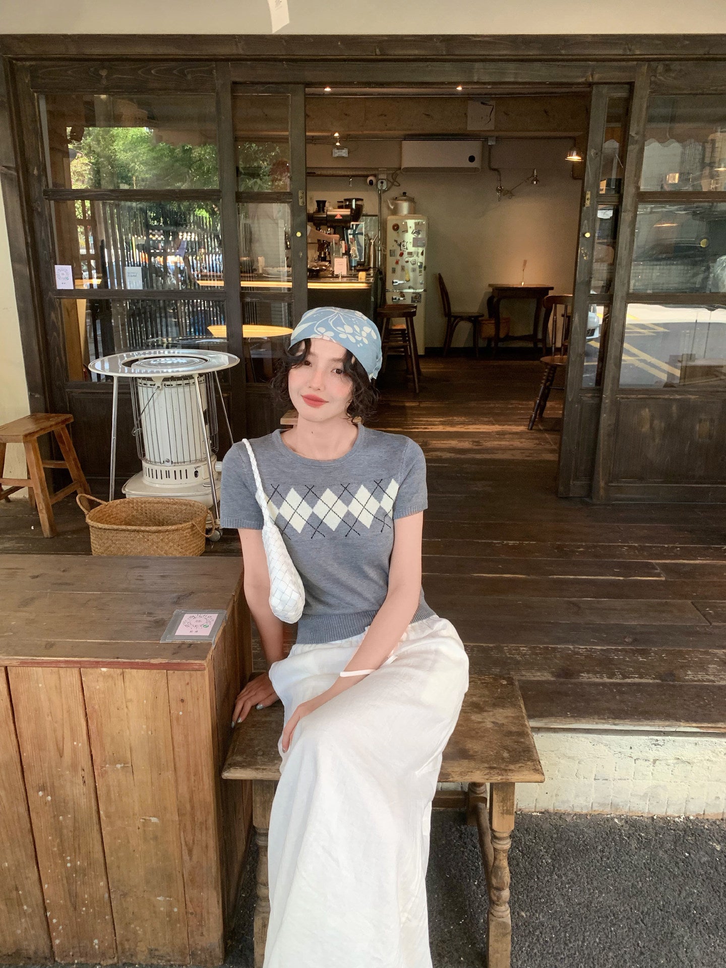 Diamond Pattern Knit Tee