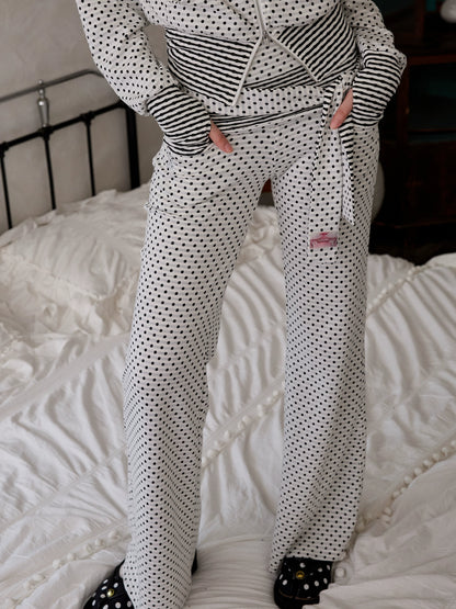 Reversible Polka Dot Stripe Scarf – Vintage Chic Small Neck Accessory