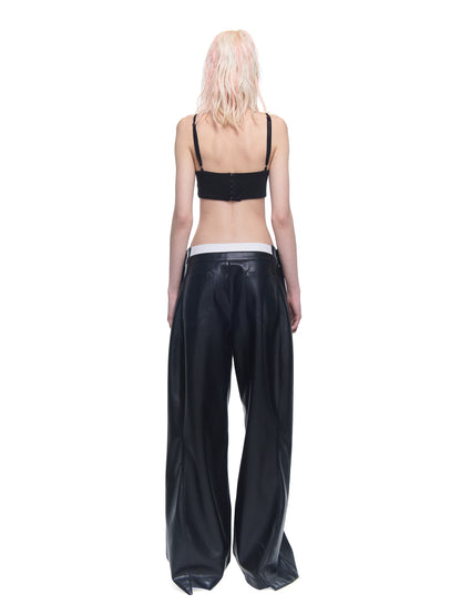 Wide-Leg Leather Pants 2.0 | Fully Upgraded Fabric Details