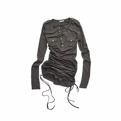 Henley Knit Mini Dress