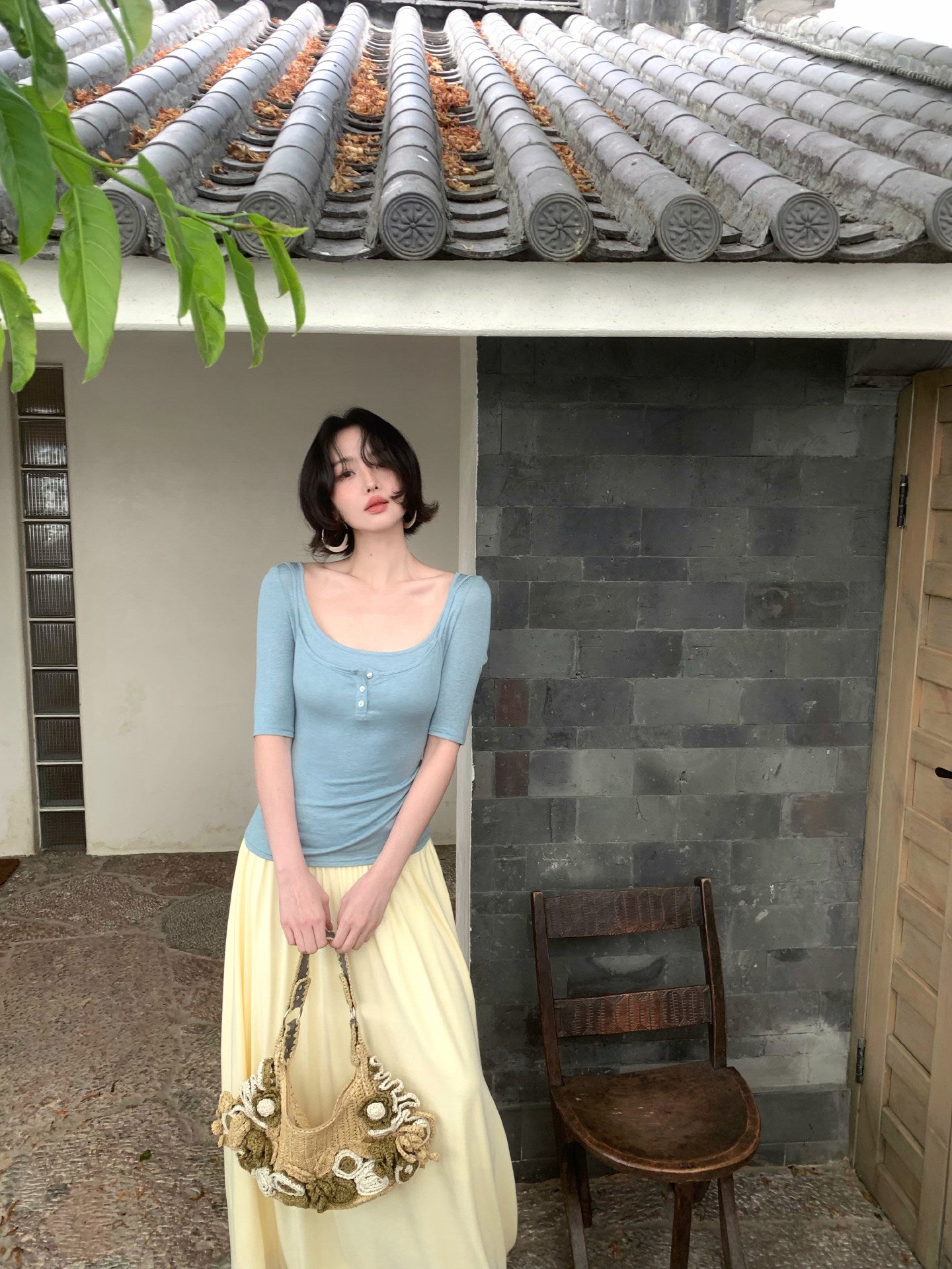 Listening to Spring Wishes Layered Knit Two-Piece Set