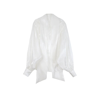 Chemise de soie brillante blanche