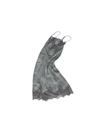 Camouflage Lace Mesh Midi Dress