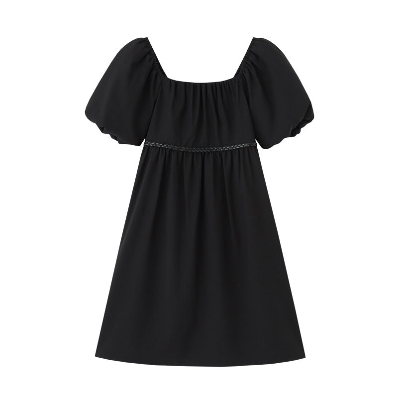 Mystic Noir Puff Sleeve Dress