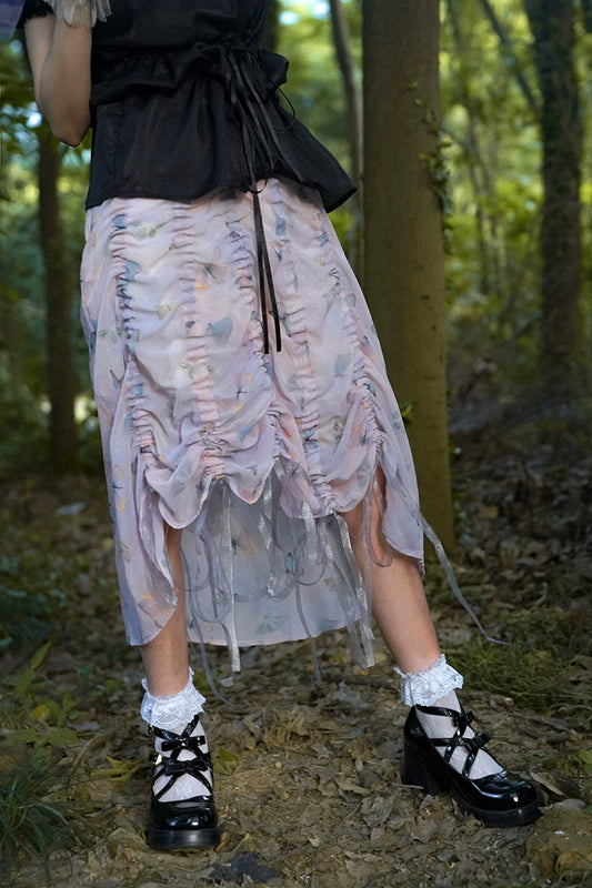 Search Sheep Butterfly Print Skirt