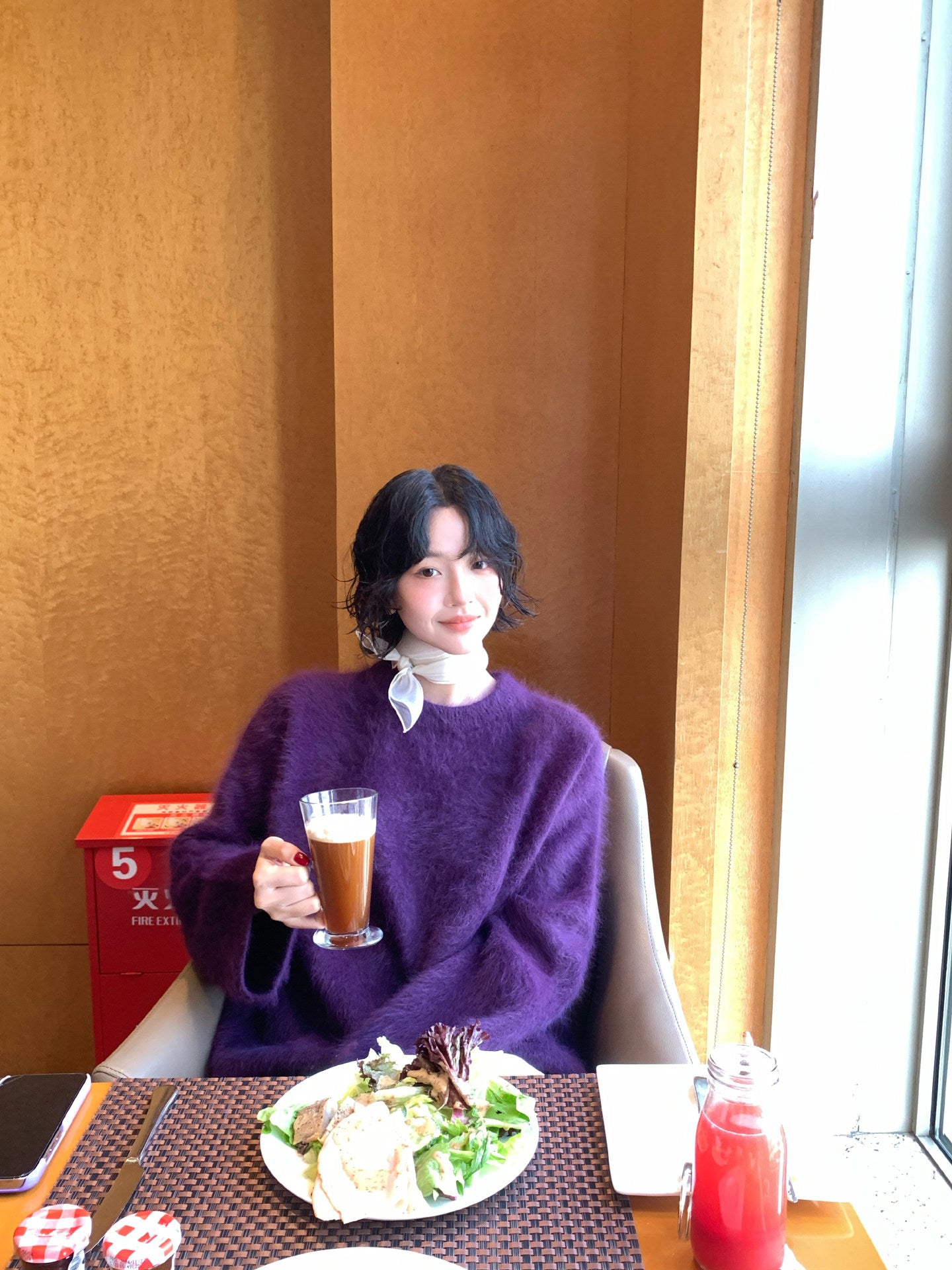 Rabbit Fur Blend Relaxed Knit Sweater