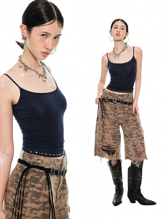 Rivet Hem High-Stretch Camisole – Tight & Alluring Pure-Style Babes Top