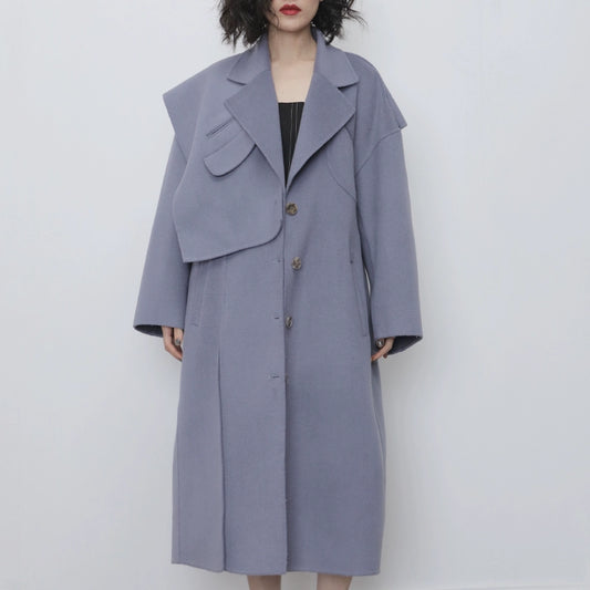 Handmade Double Faced Asymmetric Coat