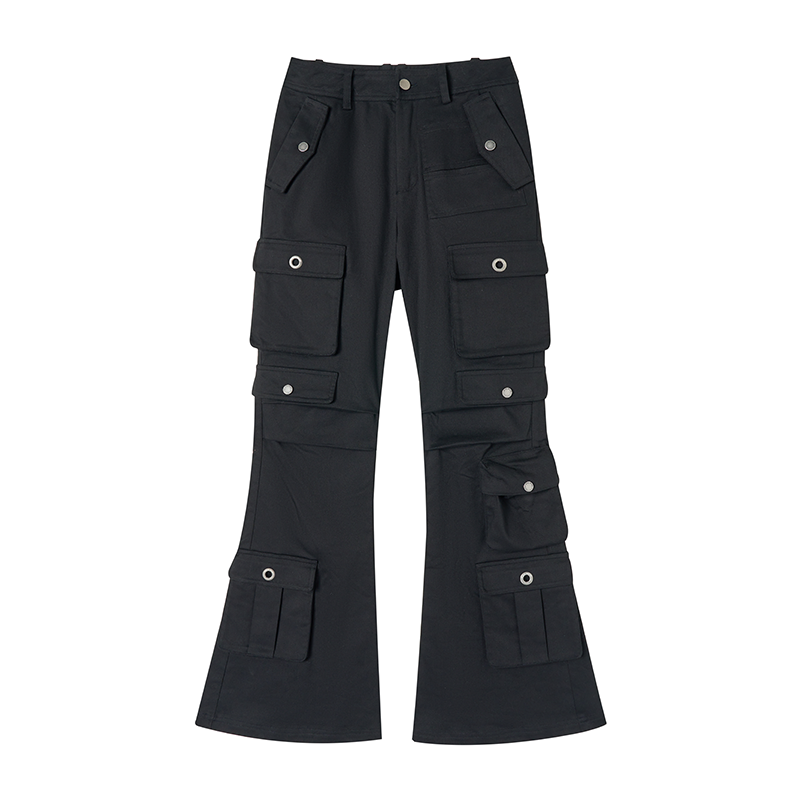 Yuan Black Elastic Casual Pants