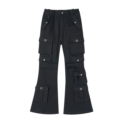 Yuan Black Elastic Casual Pants