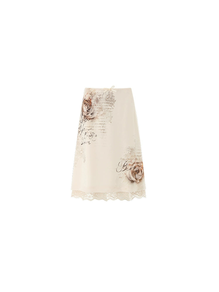 Lace Drape Hip-Hugging Midi Skirt – Lightweight & Wrinkle-Resistant
