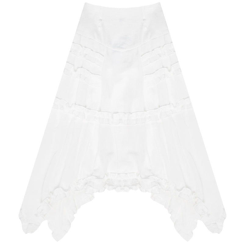 Slim Fit Lace Dress | High Waist Retro White Summer Style