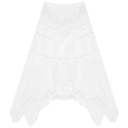 Slim Fit Lace Dress | High Waist Retro White Summer Style