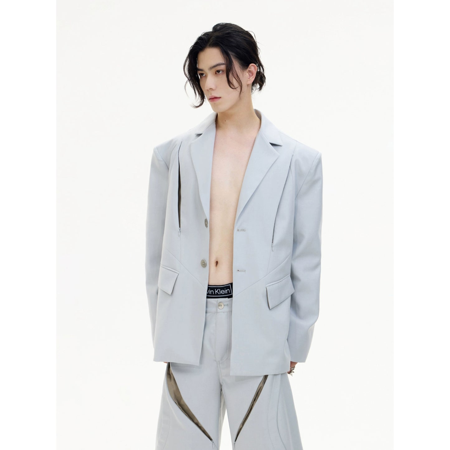 Deconstructed Hollow - Gray Suit Pants