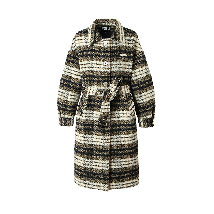 Casual Vintage Style Plaid Woolen Coat