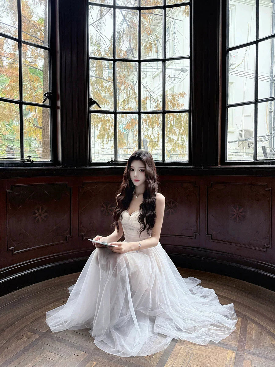 French Princess Slip Dress – Luxe Mesh Birthday Party Gown