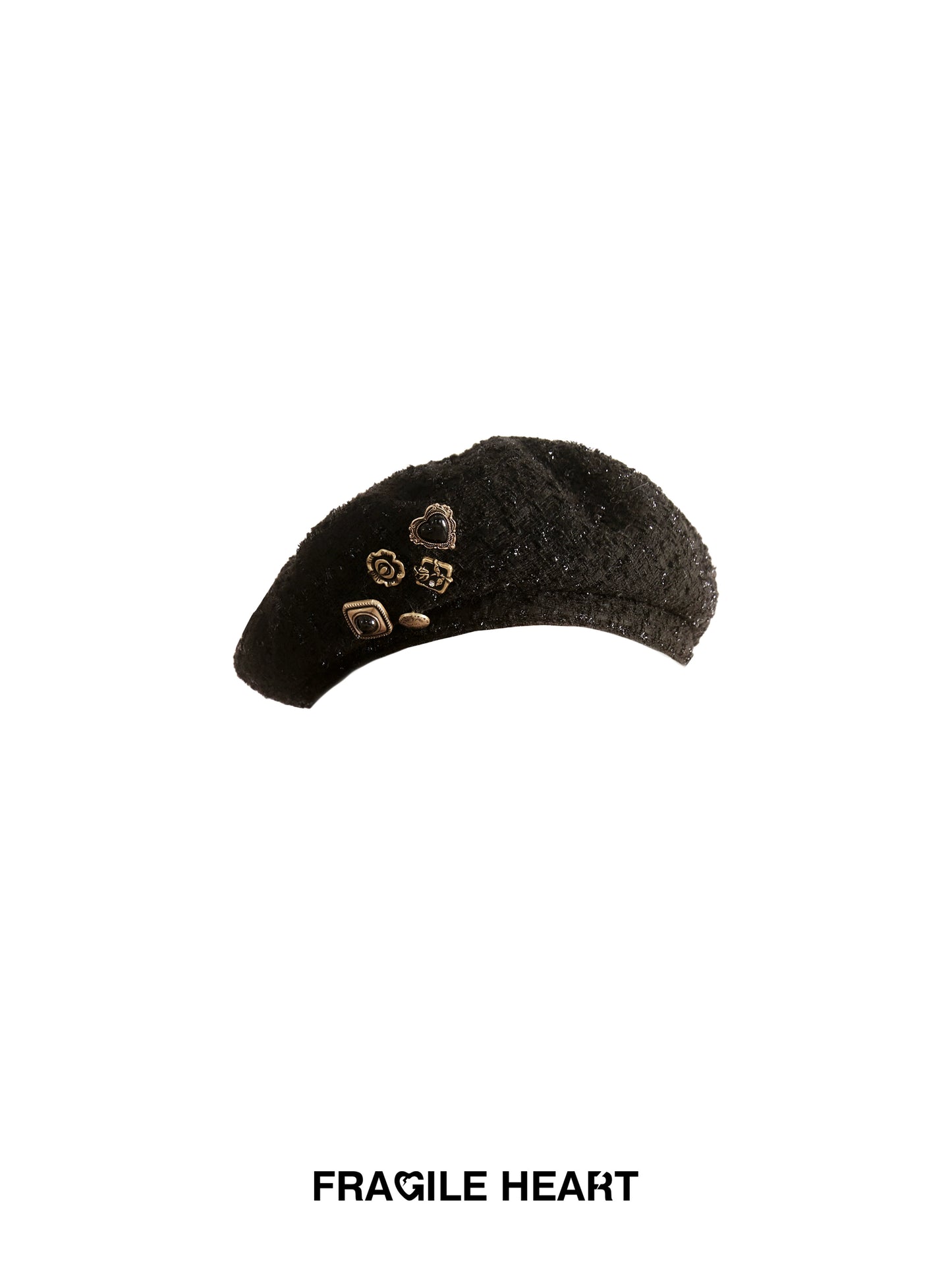 Qianjin Black Gold Buckle Beret