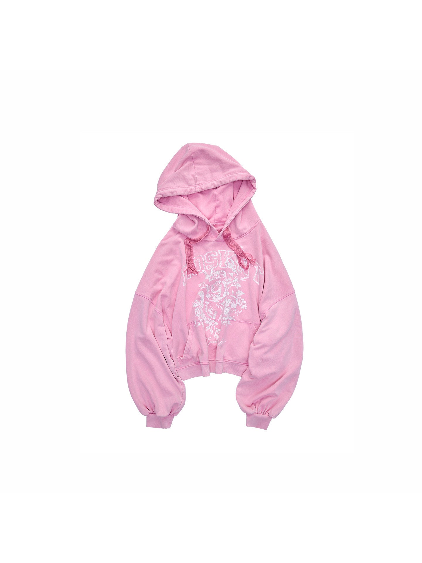 Rose Print Hooded Sweatshirt