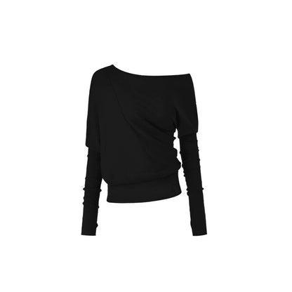 Asymmetrical Tencel Knit Cover-Up – Lightweight Slim Long Sleeve Base Layer