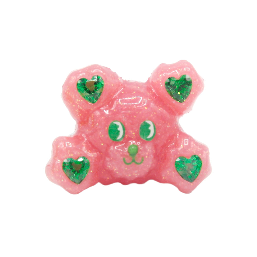 Bear Resin Heart Ring Set