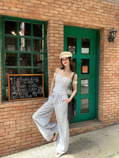 Striped Two-Piece Summer Fashion Set - Unique Sweet & Spicy Look