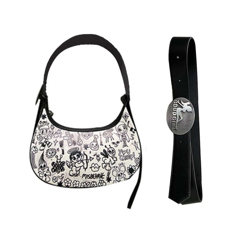 Print Graffiti Shoulder Bag