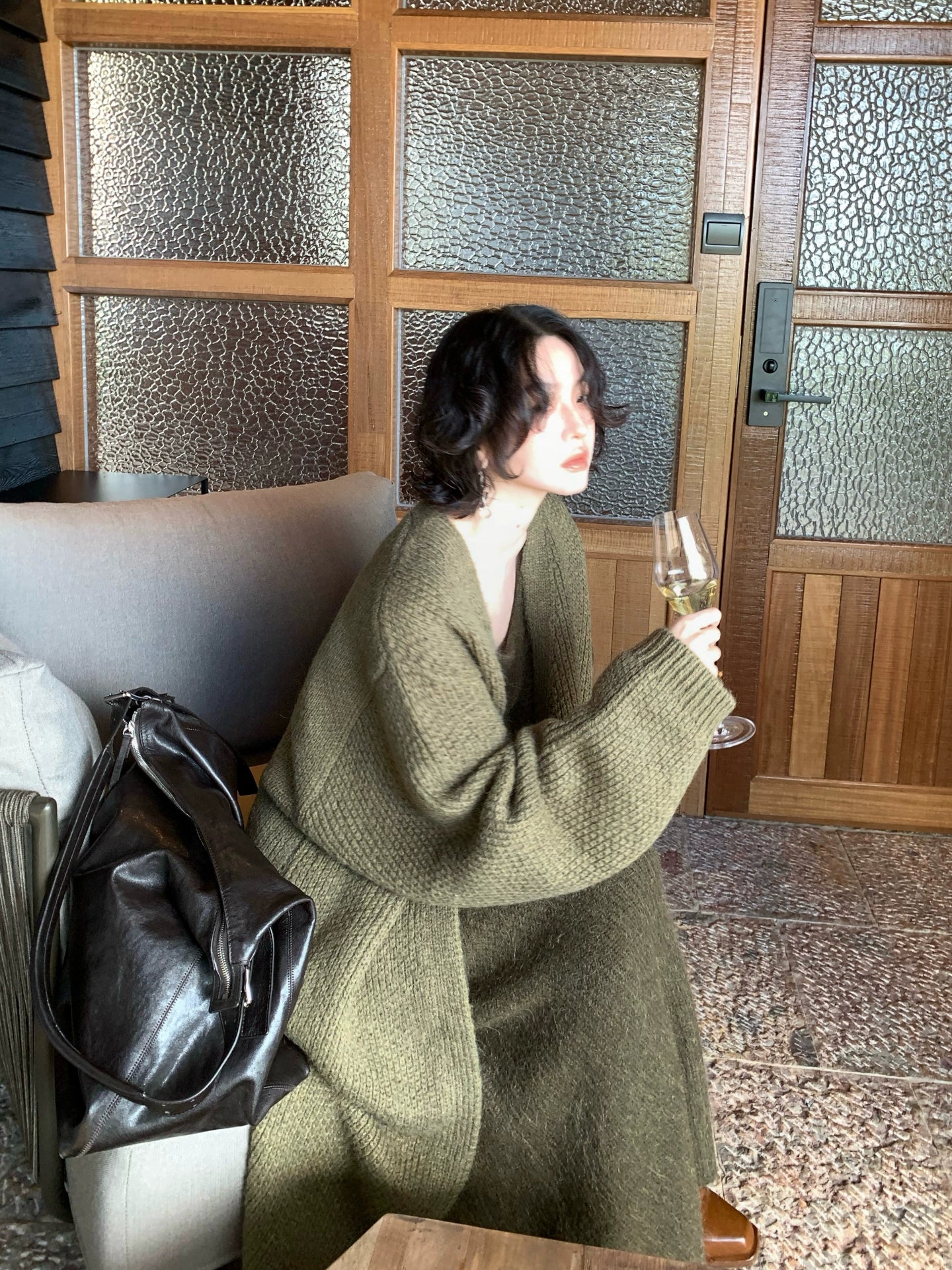 Lazy Knit Long Jacket – Hong Kong Retro Autumn/Winter Outerwear