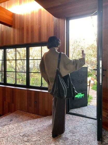 Wool & Alpaca Cropped Jacket – Hong Kong Retro Fall/Winter Outerwear