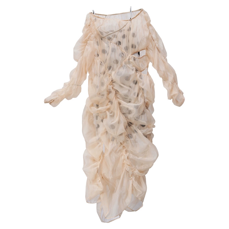 Irregular Hollow Semi-Transparent Two-Piece Dress Q215