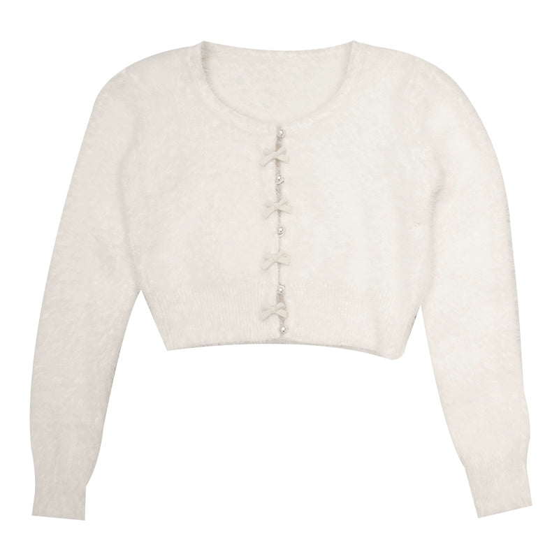 Pearl Bow Sweater Cardigan