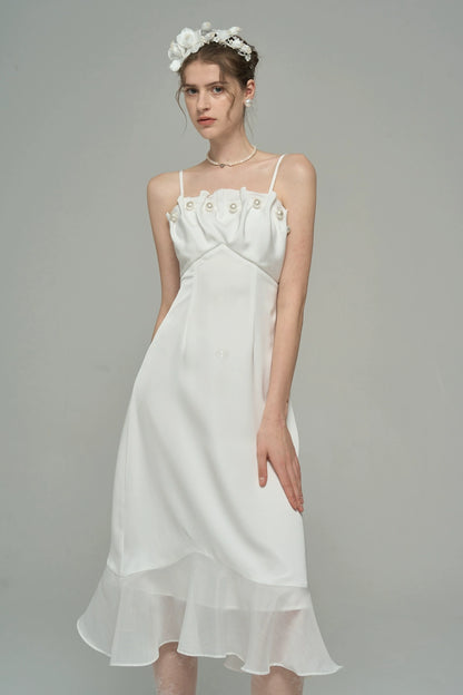 Robe au clair de lune blanche perle