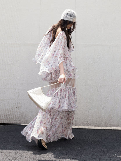 Floral Ruffle Two-Piece Dress | Retro Romantic 26SS Set