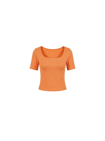 Square-Neck Slim-Fit Tee
