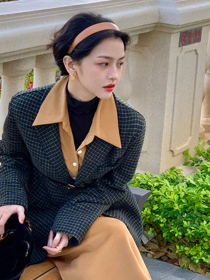 Vintage Vibe: Dual Tweed Elegance Suit