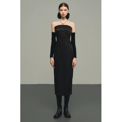 Black Hepburn Satin Dress