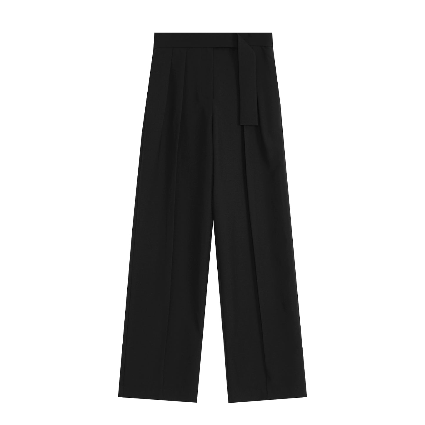 Pantalones de traje negro de pierna ancha de otoño