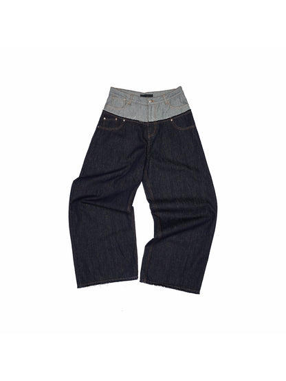 Embroidered Wide-Leg Denim Jeans
