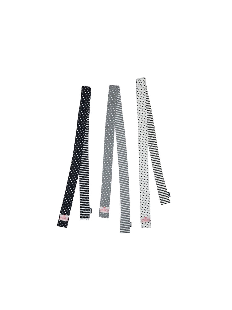 Reversible Polka Dot Stripe Scarf – Vintage Chic Small Neck Accessory