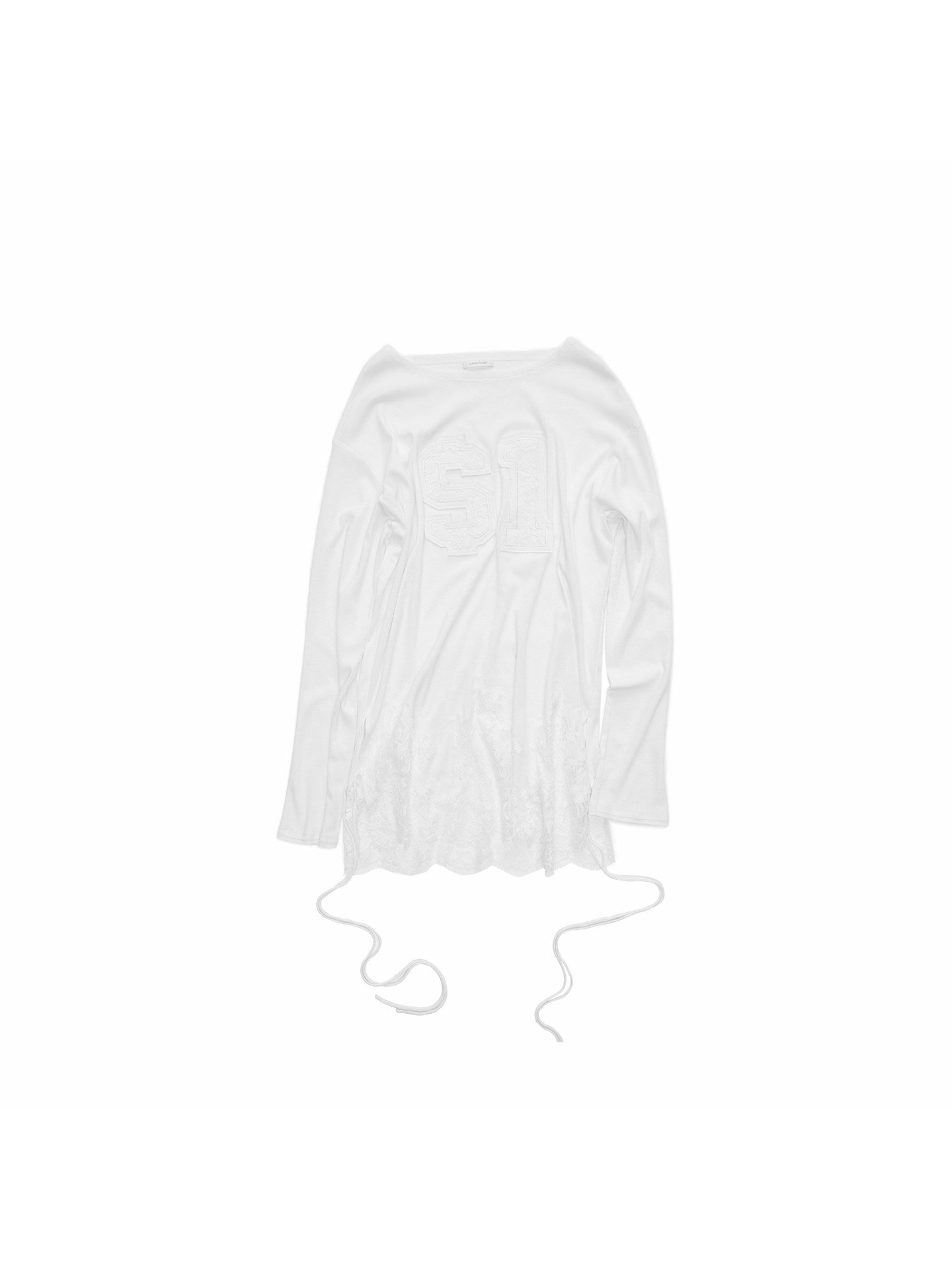 Appliqué Lace Panel Long Sleeve Tee