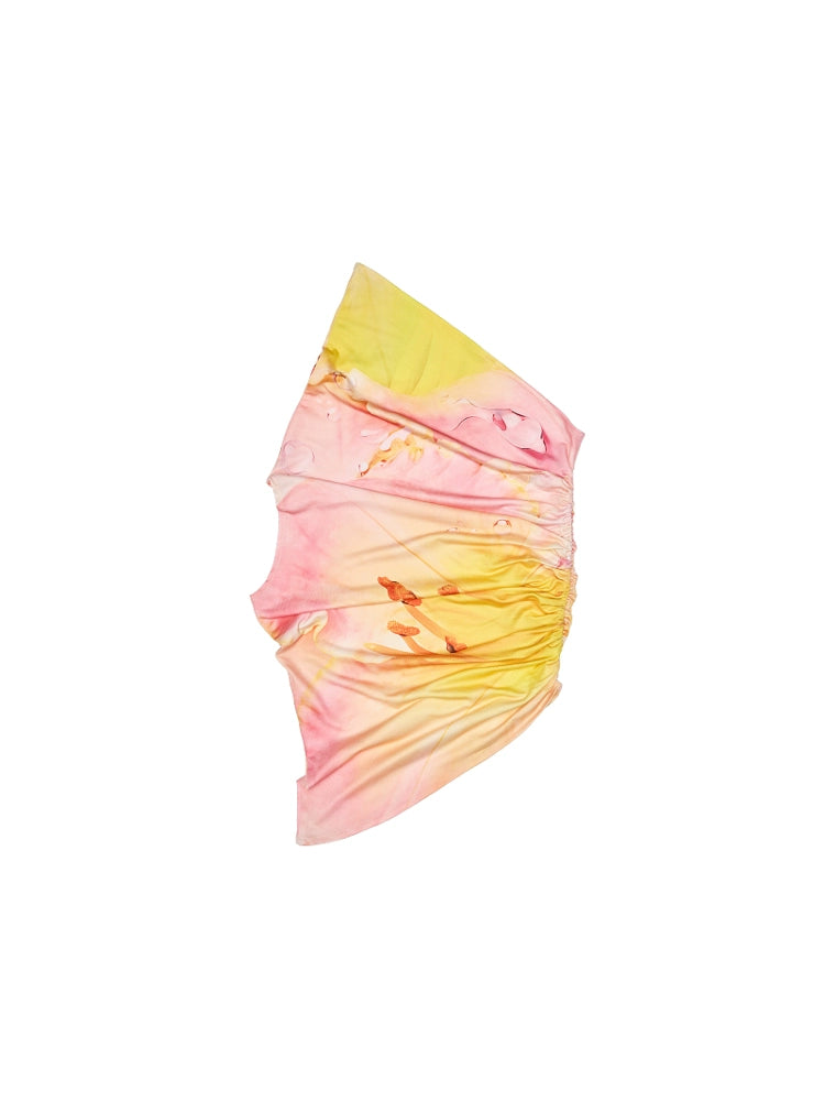 Summer Floral One-Shoulder Vest – Ruffled Slim Fit Sleeveless Top