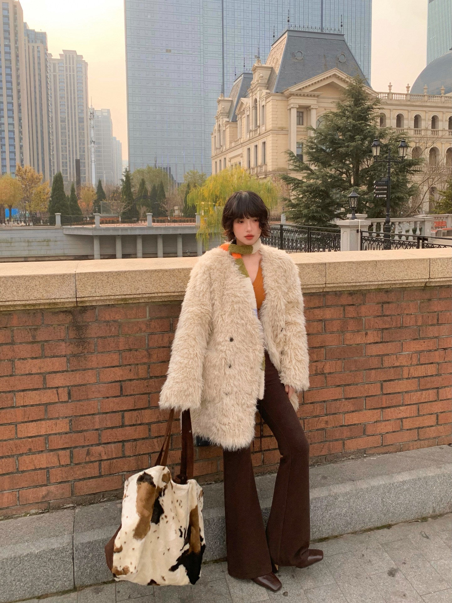 Coffee Brown Bootcut Trousers