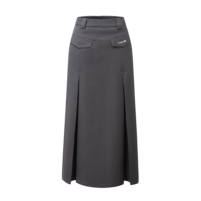 Grey Racerback Pleated Dress