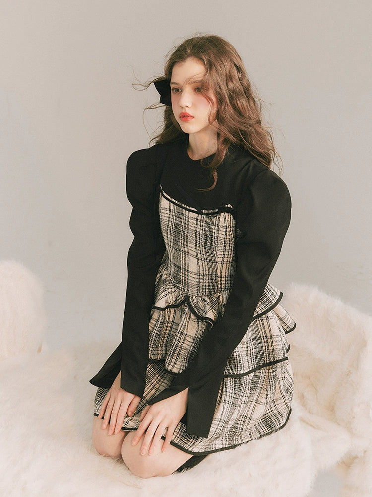 Juniper Plaid - Two-Piece Illusion Dress