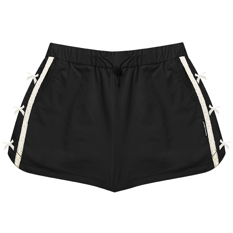 Retro Bow High Waist Slimming Sports Shorts | Summer Casual Style