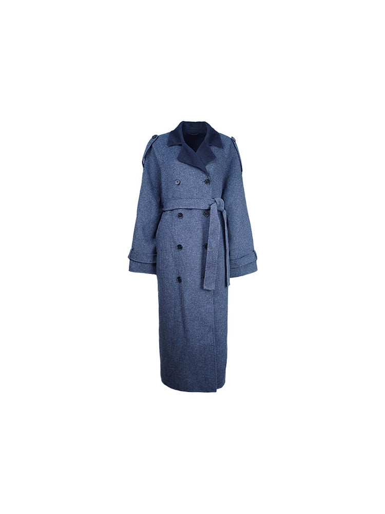 Lapel Wool Tweed Coat – Retro Windbreaker Style