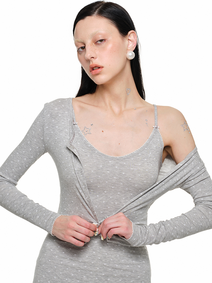 Polka Dot Cat Paw Knit Slip Dress – Waist Cinched Babes Fit