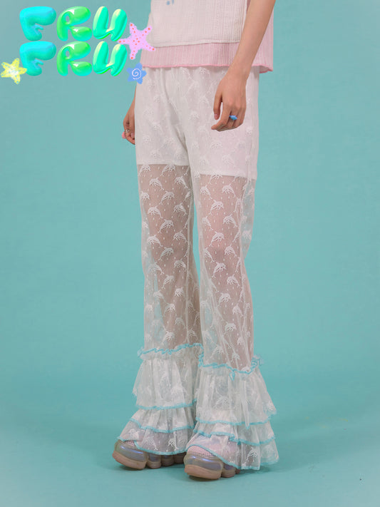 Dolphin Lace Flared Pants | Cute Casual Summer Trousers