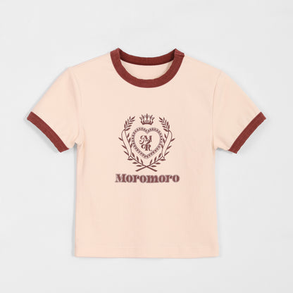 Contrast Round Neck Short T-shirt