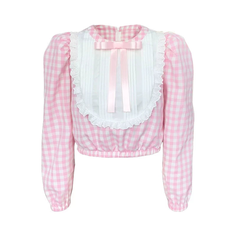 Checker Bow Top Shirt